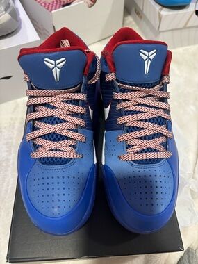 Kobe Signature Blue Basketball Sneakers with Red Trim